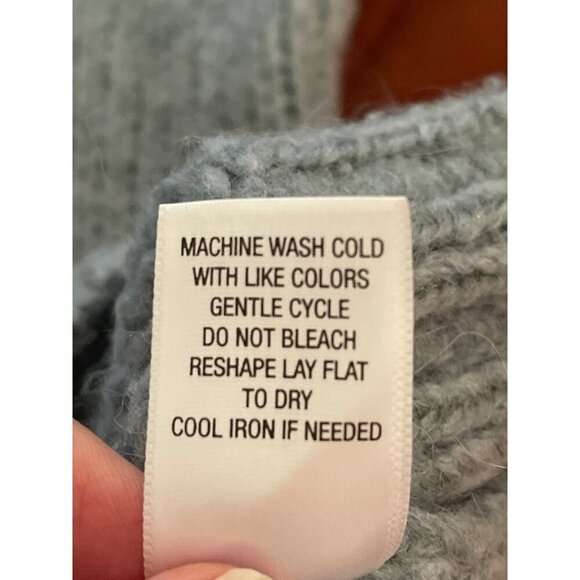 Arpeggio knitwear 20%‎ Wool 5% Alpaca Blue Gray Tunic Chunky Sweater Sz L - Picture 13 of 14